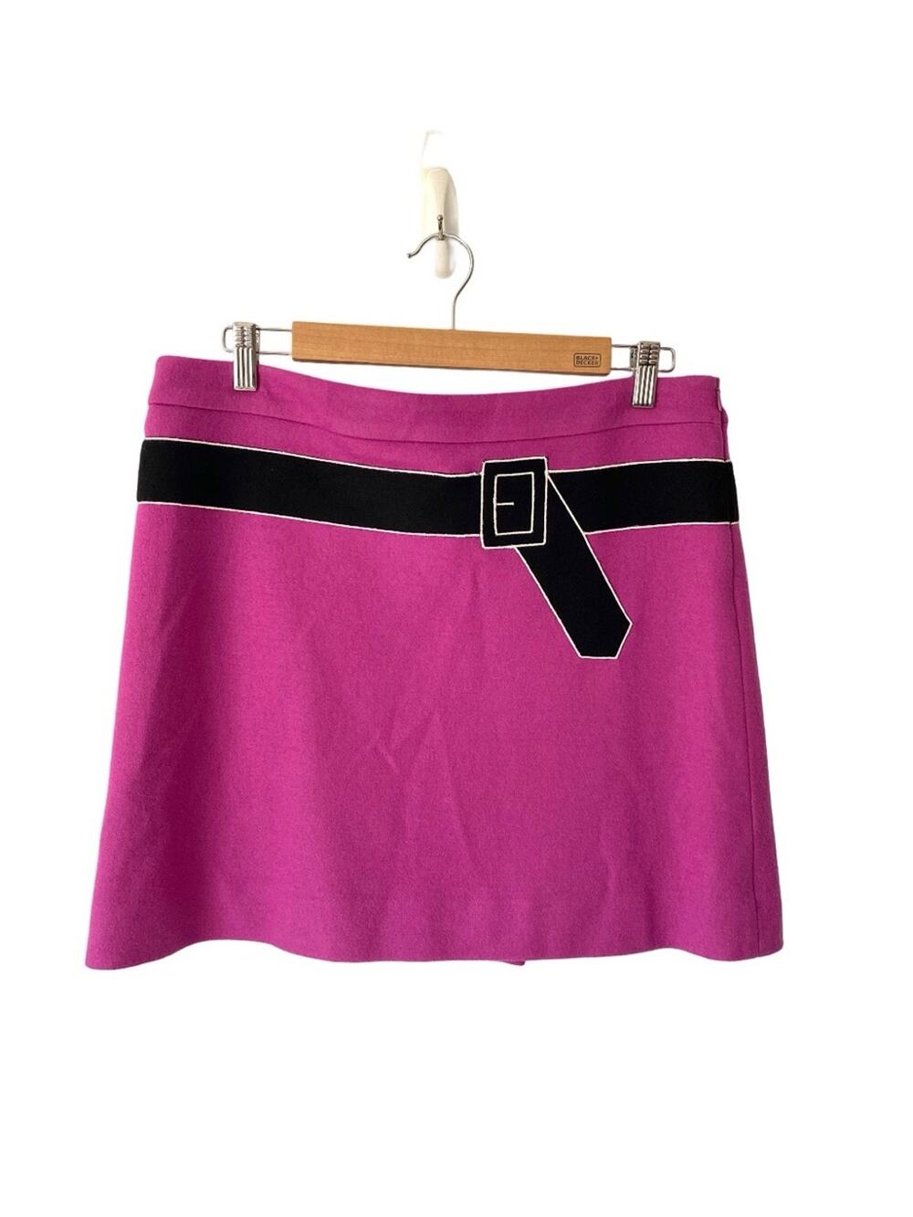 Sonia by Sonia Rykiel Purple Black Embroidered Belt Wool Mini Skirt 40 US 8